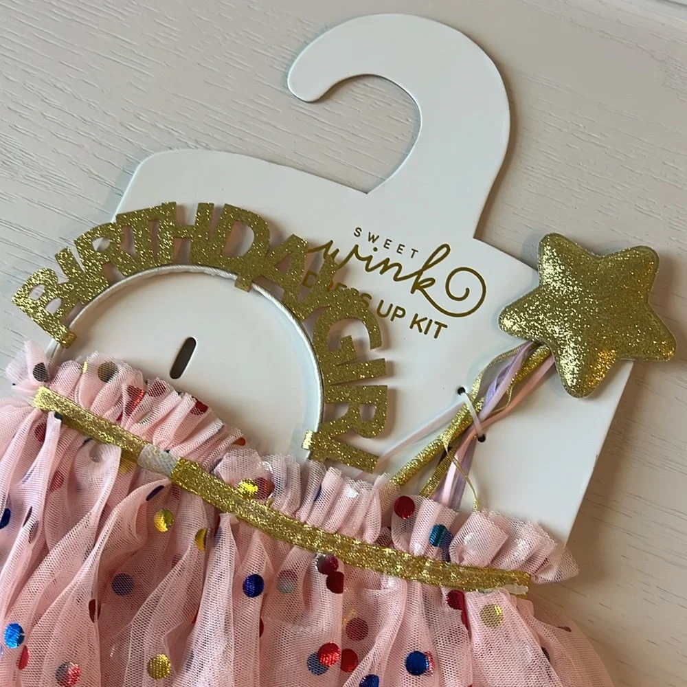 Sweet Wink Birthday Girl Dress Up Kit Cape Wand Headband